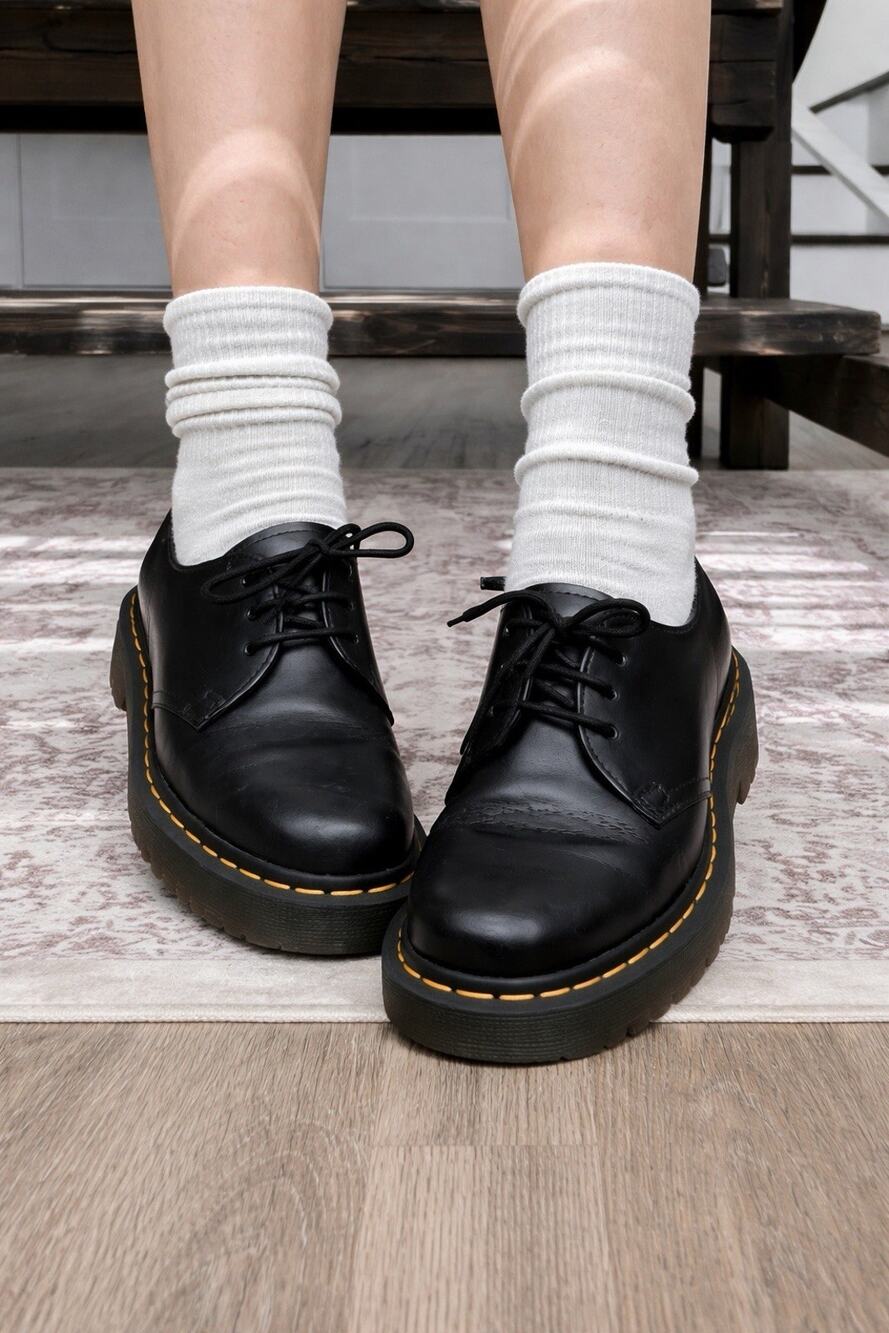 Dr Martens 1461 Oxford Shoes Black Smooth Leather 3 Eye Lace Up Women’s US 8